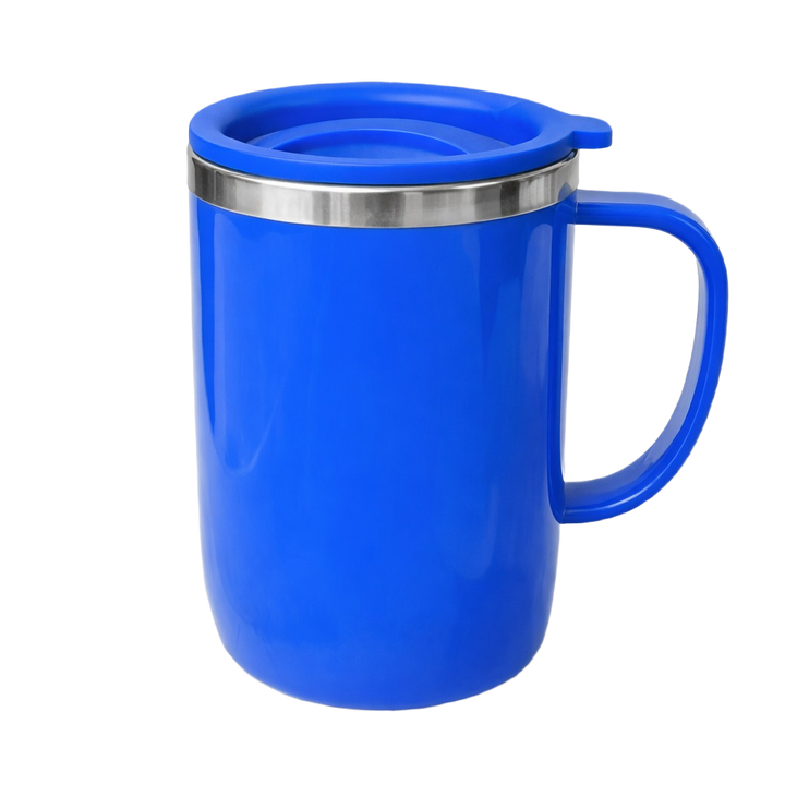 Stainless Steel Travel Mug with Handle & Lid