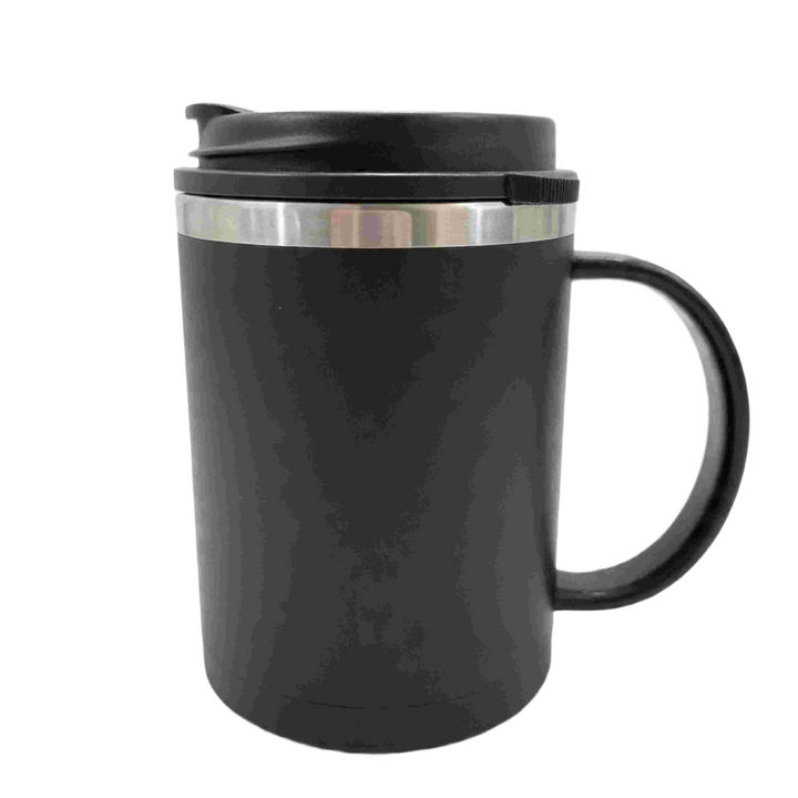 Stainless Steel Travel Mug with Handle & Lid