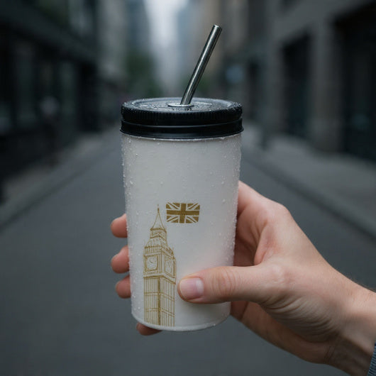 Bone China Tumbler with Straw – Urban Travel Drink Cup
