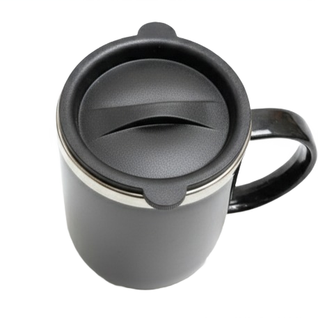 Stainless Steel Travel Mug with Handle & Lid